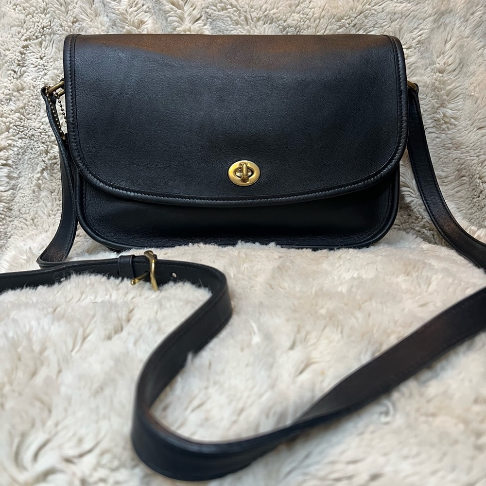Vintage Coach City Bag 9790 Crossbody Leather Purse Handbag Adjustable Black